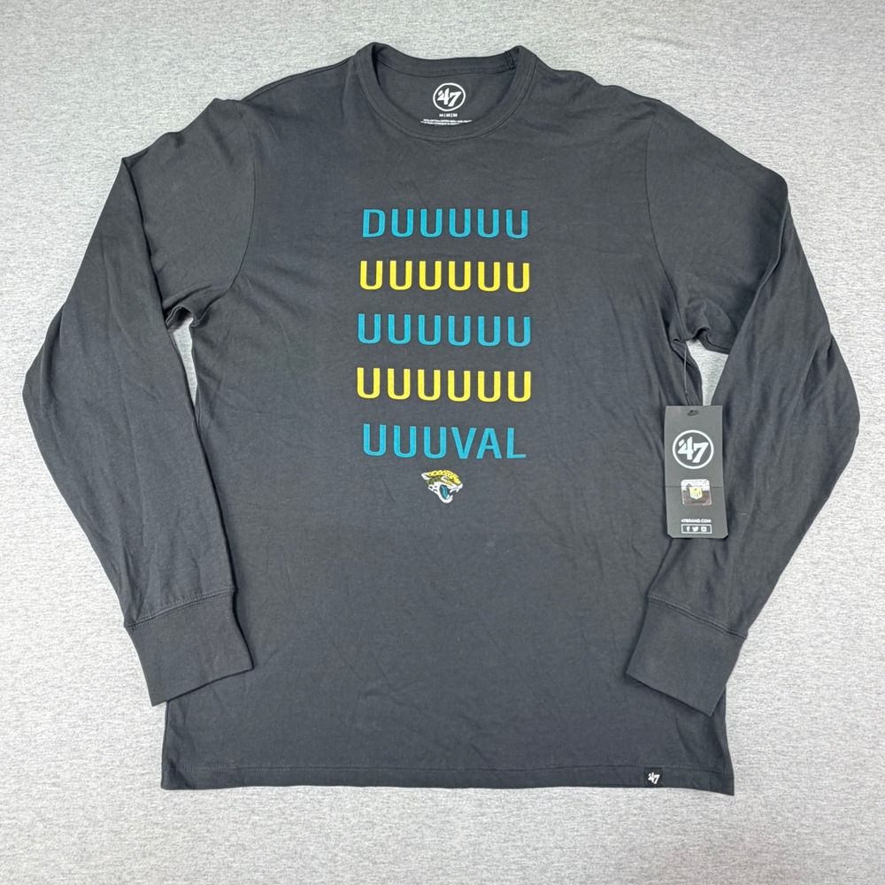 47 Brand Jacksonville Jaguars Mens Medium Long Sleeve T-Shirt DUUUVAL NFL Black